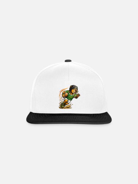 Capybara beim Rugby - Snapback Cap - Weiß/Schwarz