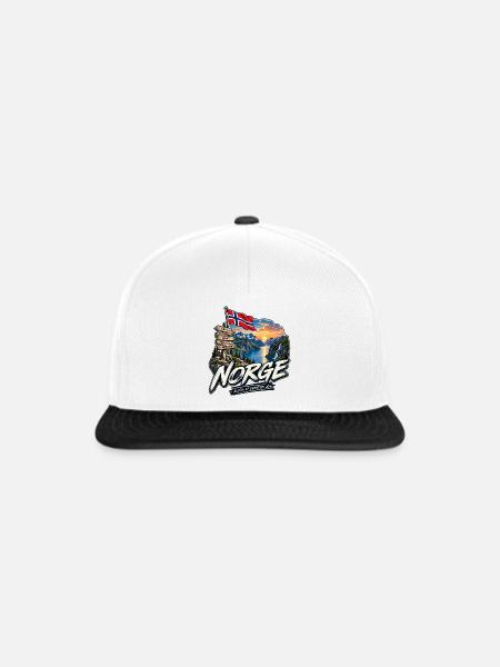 Norwegen - Snapback Cap - Weiß/Schwarz