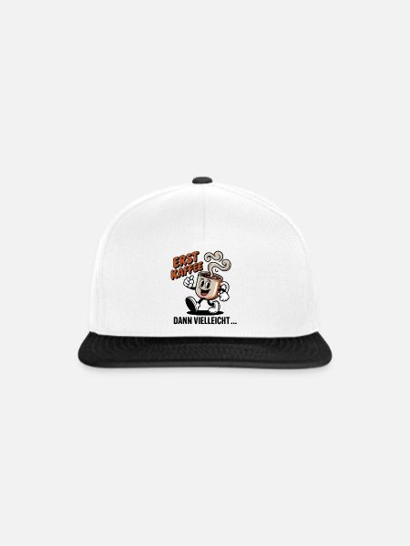Erst Kaffee - Snapback Cap - Weiß/Schwarz