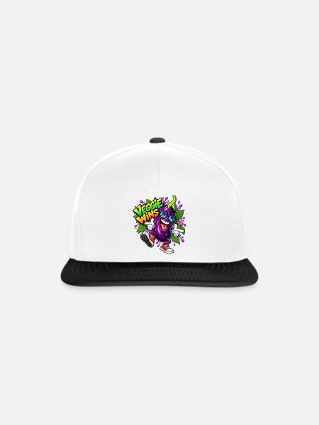 Veggie gewinnt - Snapback Cap - Weiß/Schwarz