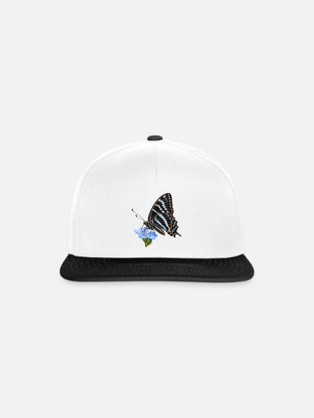 Schmetterling Schwarzer Tiger - Snapback Cap - Weiß/Schwarz