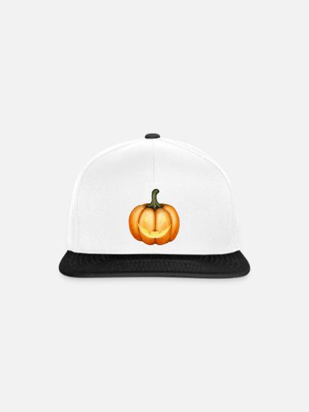 Halloween Kürbis Illustration - Snapback Cap - Weiß/Schwarz