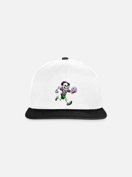 Skelett Rugby - Snapback Cap - Weiß/Schwarz