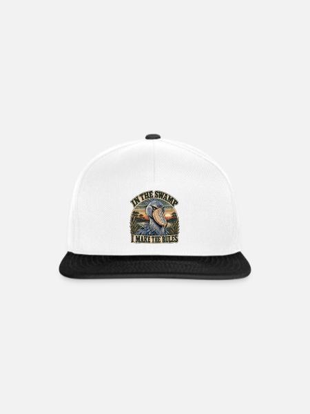 Shoebill – Ich mache die Regeln - Snapback Cap - Weiß/Schwarz