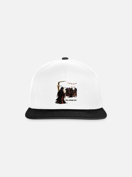 Sensenmann auf einer Halloween-Party - Snapback Cap - Weiß/Schwarz