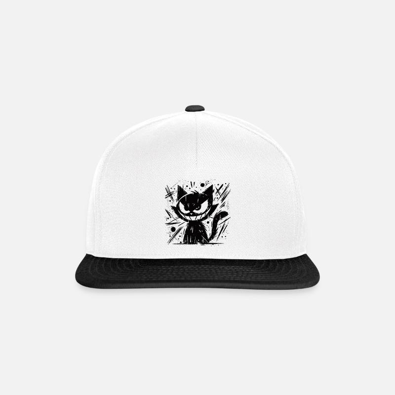 Cat with a diabolical plan - Snapback Cap - white/black