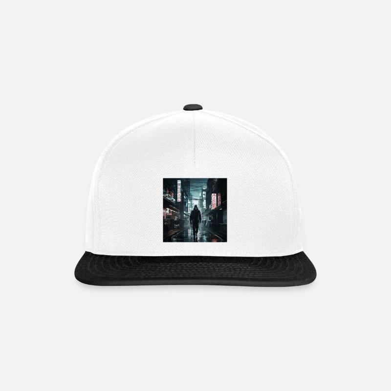 dark1 - Snapback Cap - Weiß/Schwarz
