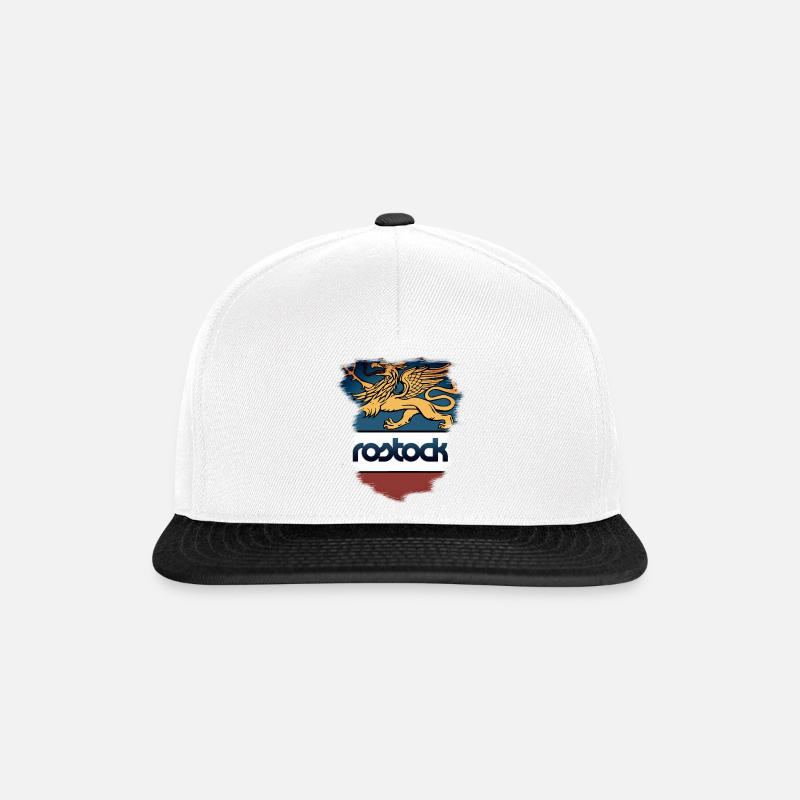Rostock Wappen - Snapback Cap - Weiß/Schwarz