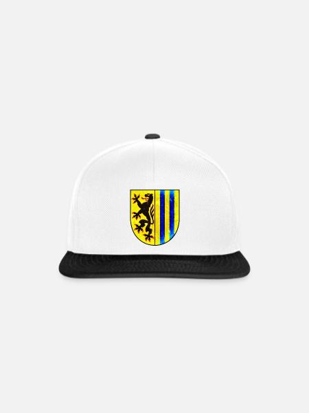 Leipzig - Leipziger Wappen - Snapback Cap - Weiß/Schwarz