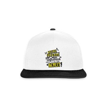 amis exigeants humour - Casquette snapback - blanc/noir - Devant