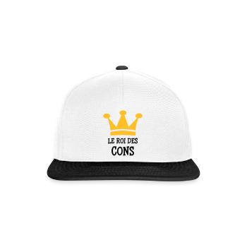 The King of Cons - Snapback Cap - white/black - Front