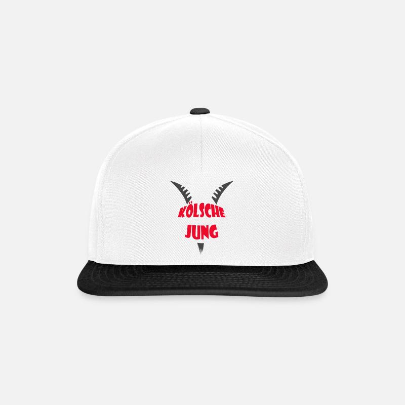 KÖLSCHE JUNG - Geißbock Design - Snapback Cap - Weiß/Schwarz