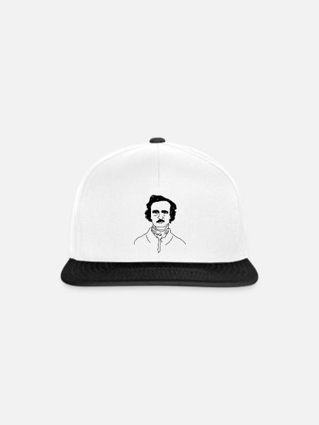 Edgar Allan Poe - Snapback Cap - Weiß/Schwarz