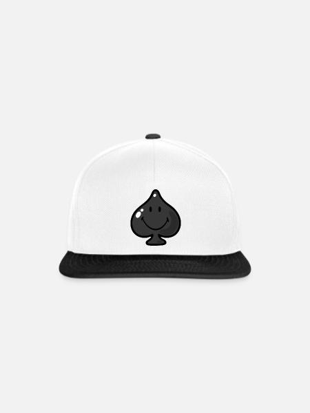 Smiley Spades Black - Snapback Cap - Weiß/Schwarz
