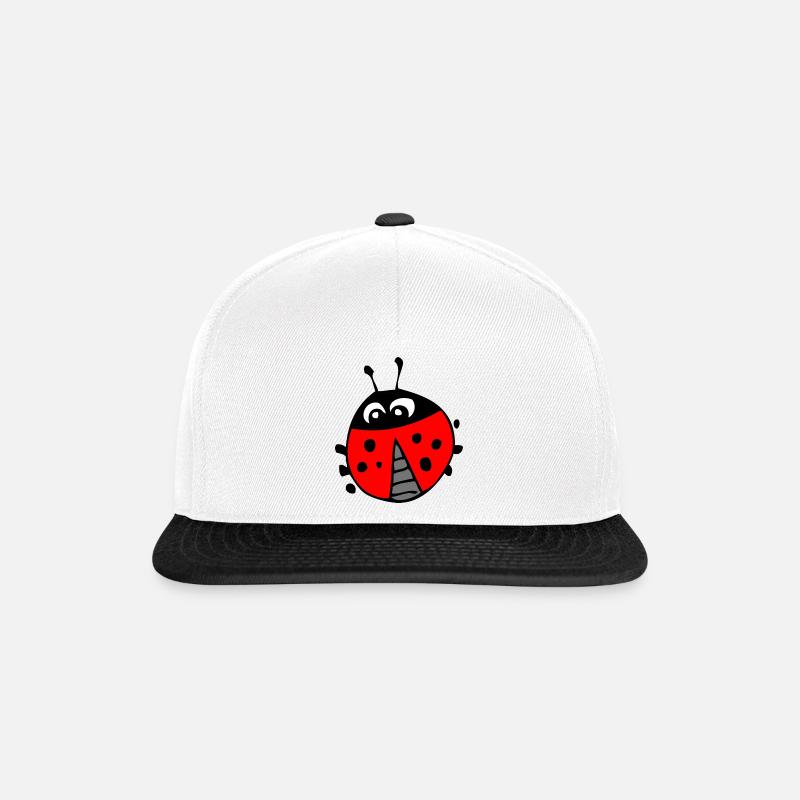 marienkäfer - Snapback Cap - Weiß/Schwarz