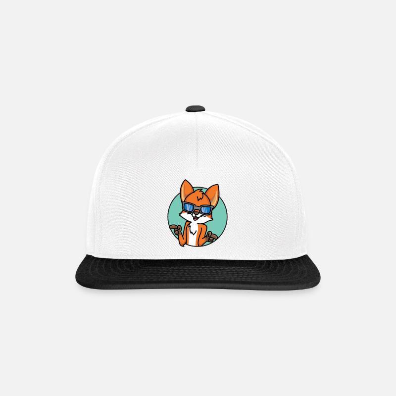 Lustiger Fuchs - Snapback Cap - Weiß/Schwarz