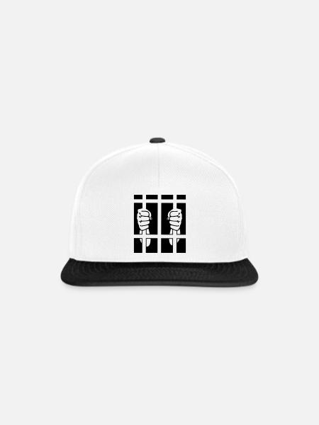 Gefangener im Gefängnis zwei Fäuste - Snapback Cap - Weiß/Schwarz