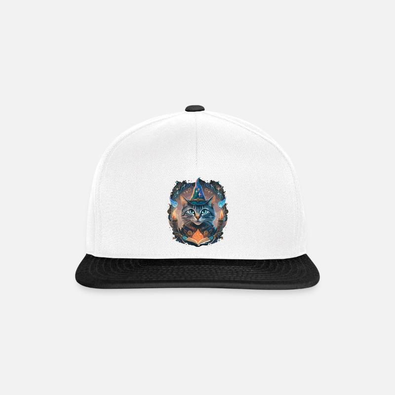 Chat magique - Casquette snapback - blanc/noir