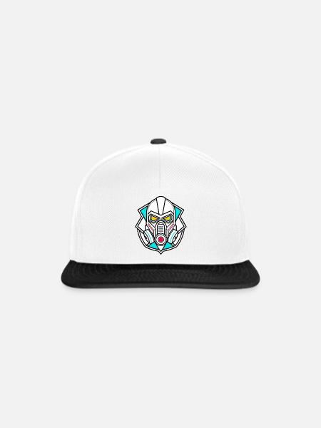 Gasmaske - Snapback Cap - Weiß/Schwarz