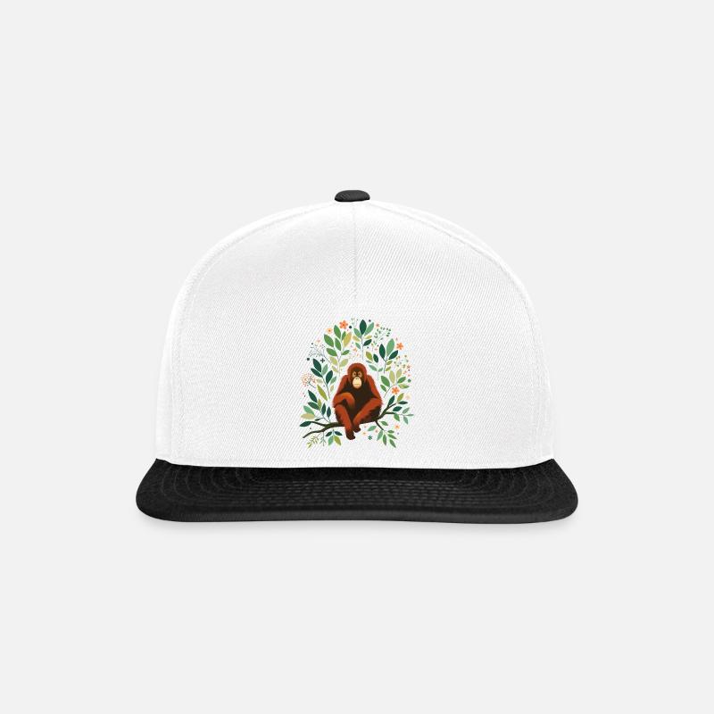 Orangutan - Snapback Cap - white/black