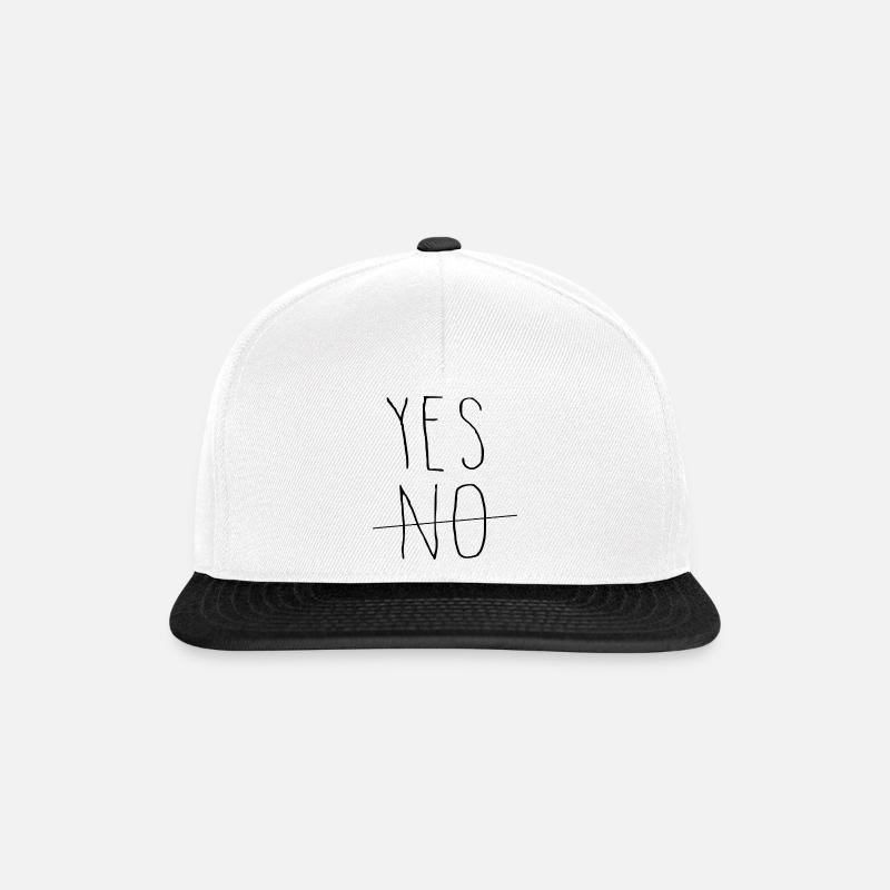 yes no - Snapback Cap - Weiß/Schwarz