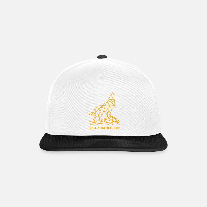 Bronko55 No.77 – Wolf "Time to Howl" - Snapback Cap - white/black