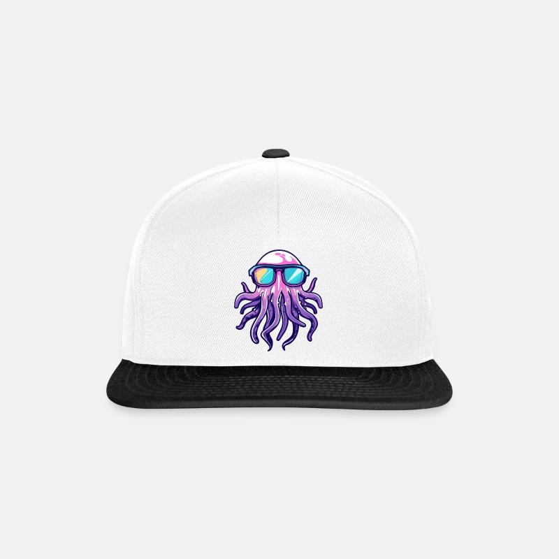 Méduse Bande Dessinée Cool - Casquette snapback - blanc/noir