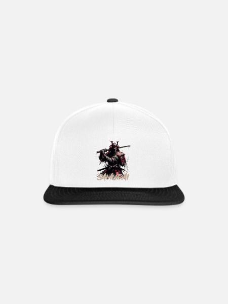 Samurai - Snapback Cap - Weiß/Schwarz