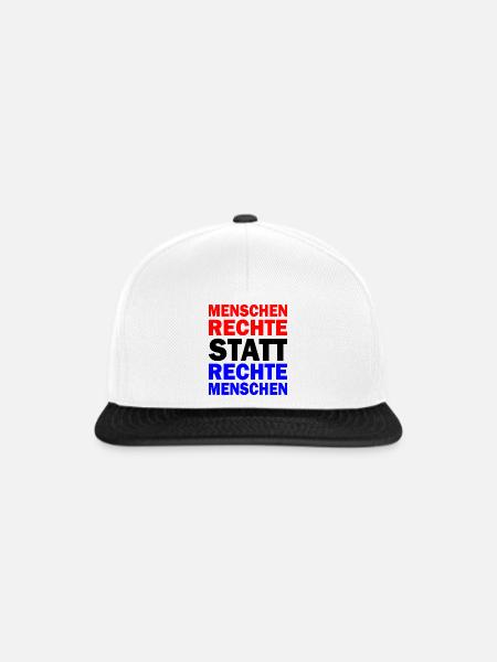 menschenrechte statt rechte menschen - Snapback Cap - Weiß/Schwarz