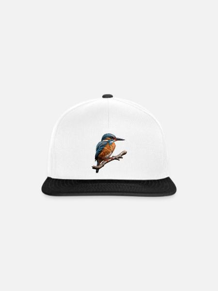 Lebendiger Eisvogel Natur Illustration - Snapback Cap - Weiß/Schwarz