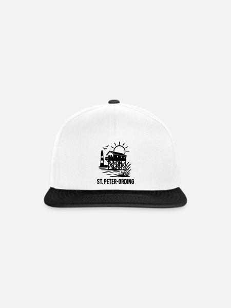 st peter-ording - Snapback Cap - Weiß/Schwarz