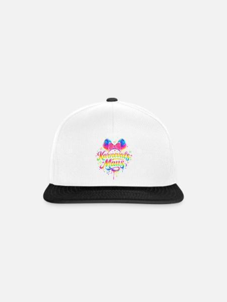 Karneval Maus Kostüm Lustig Fasching Party - Snapback Cap - Weiß/Schwarz