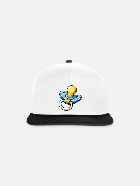 Schnuller Cartoon Baby - Snapback Cap - Weiß/Schwarz