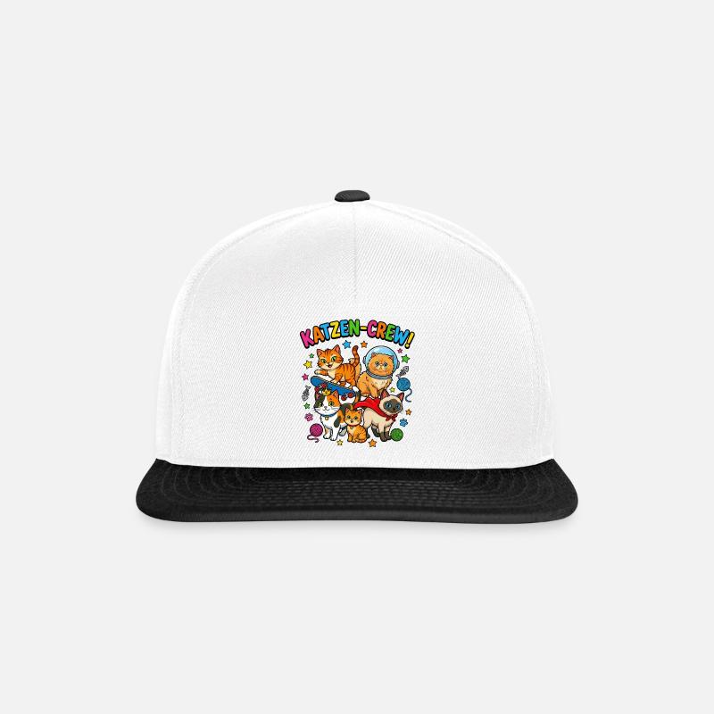 KatzenCrew Skate Space - Snapback Cap - Weiß/Schwarz