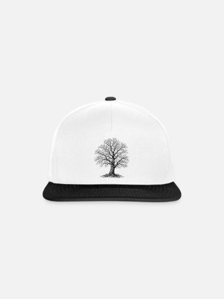 Eiche - Snapback Cap - Weiß/Schwarz