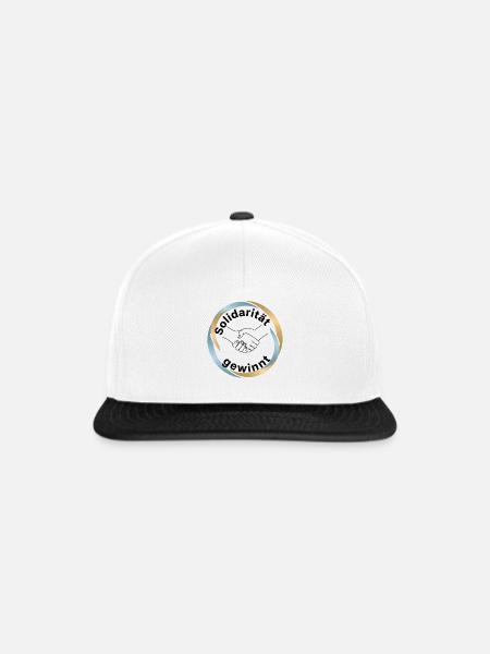Solidarität Menschenrechte Statement Motiv - Snapback Cap - Weiß/Schwarz