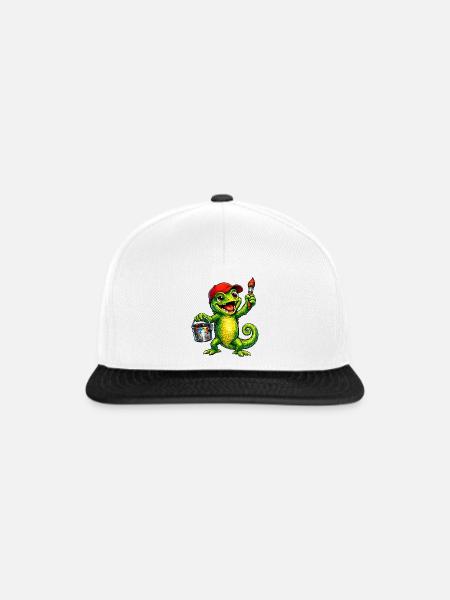 Chamäleon mit Farbe - Snapback Cap - Weiß/Schwarz