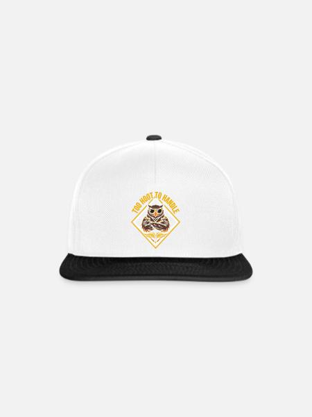Too Hoot to Handle – Coole Biker-Eule - Snapback Cap - Weiß/Schwarz