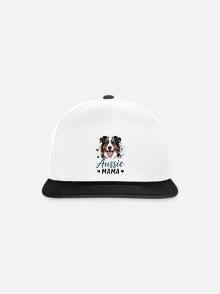 Aussie Mama Hundedesign - Snapback Cap - Weiß/Schwarz