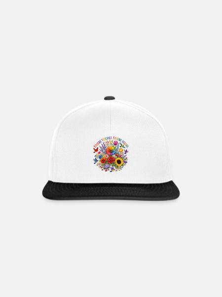 Unsere Vielfalt Unsere Stärke Blumenmotiv Pride - Snapback Cap - Weiß/Schwarz