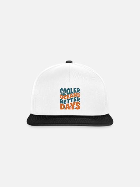 Cooler Oceans Better Days - Snapback Cap - Weiß/Schwarz