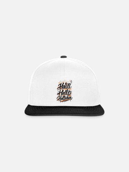 Hallöchen lustiger Spruch - Snapback Cap - Weiß/Schwarz