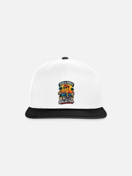 Pizza & Pedals Strandride - Snapback Cap - Weiß/Schwarz