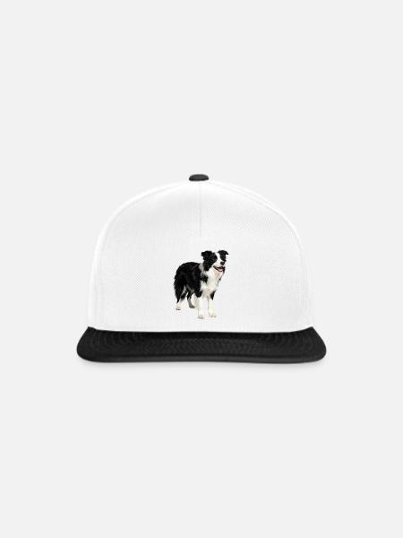 Border Collie Hund Energiegeladen - Snapback Cap - Weiß/Schwarz