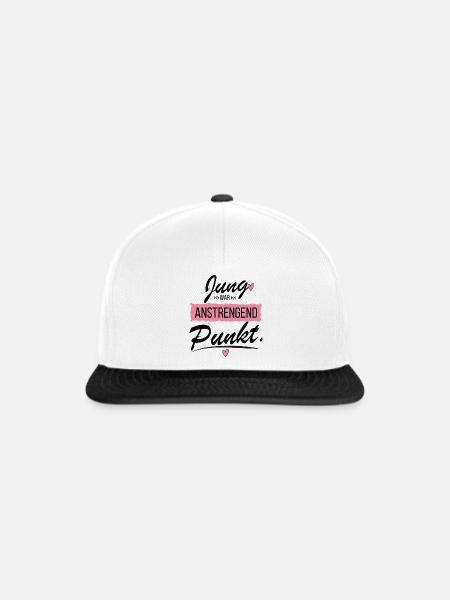 Jung war anstrengend - Lustiger Spruch - Snapback Cap - Weiß/Schwarz