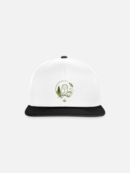 Eule Ruhe Natur - Snapback Cap - Weiß/Schwarz