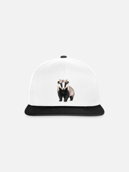 Dachs - Snapback Cap - Weiß/Schwarz