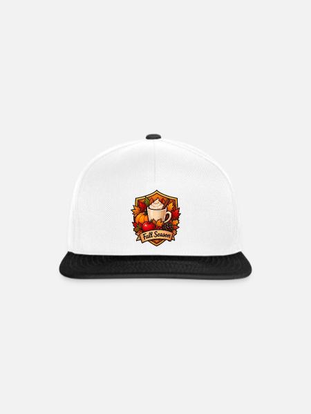 Herbstlicher Latte - Snapback Cap - Weiß/Schwarz