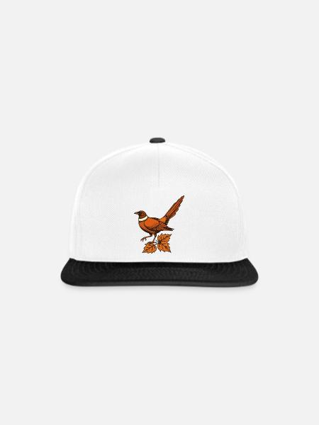 Fasan im goldenen Laub - Snapback Cap - Weiß/Schwarz