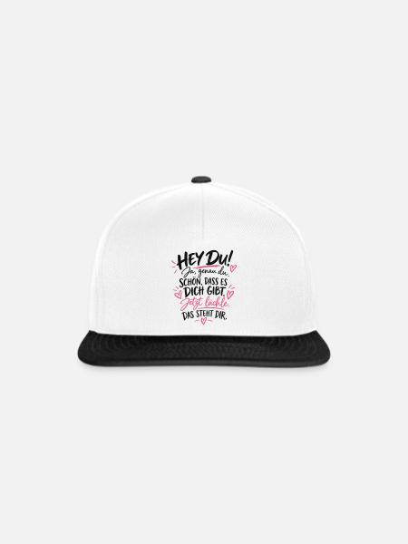Jetzt lächele: Du bist willkommen - Snapback Cap - Weiß/Schwarz